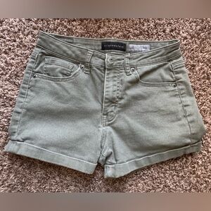 Aeropostale Women's Green Denim Shorts